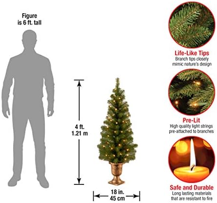 חברת העצים הלאומית עץ מלאכותי מראש מראש לכניסות ולחג המולד | כולל אורות לבנים מראש מראש | אשוחית